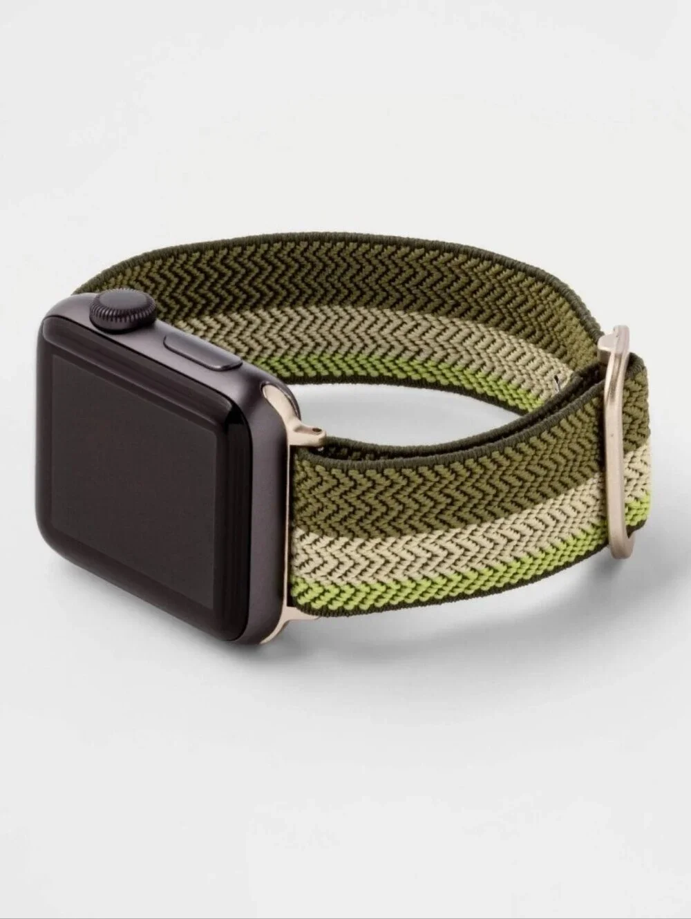 Heyday Woven Knit Watch Band For 42- 49mm Apple Watches Sage Green Stripe Unisex